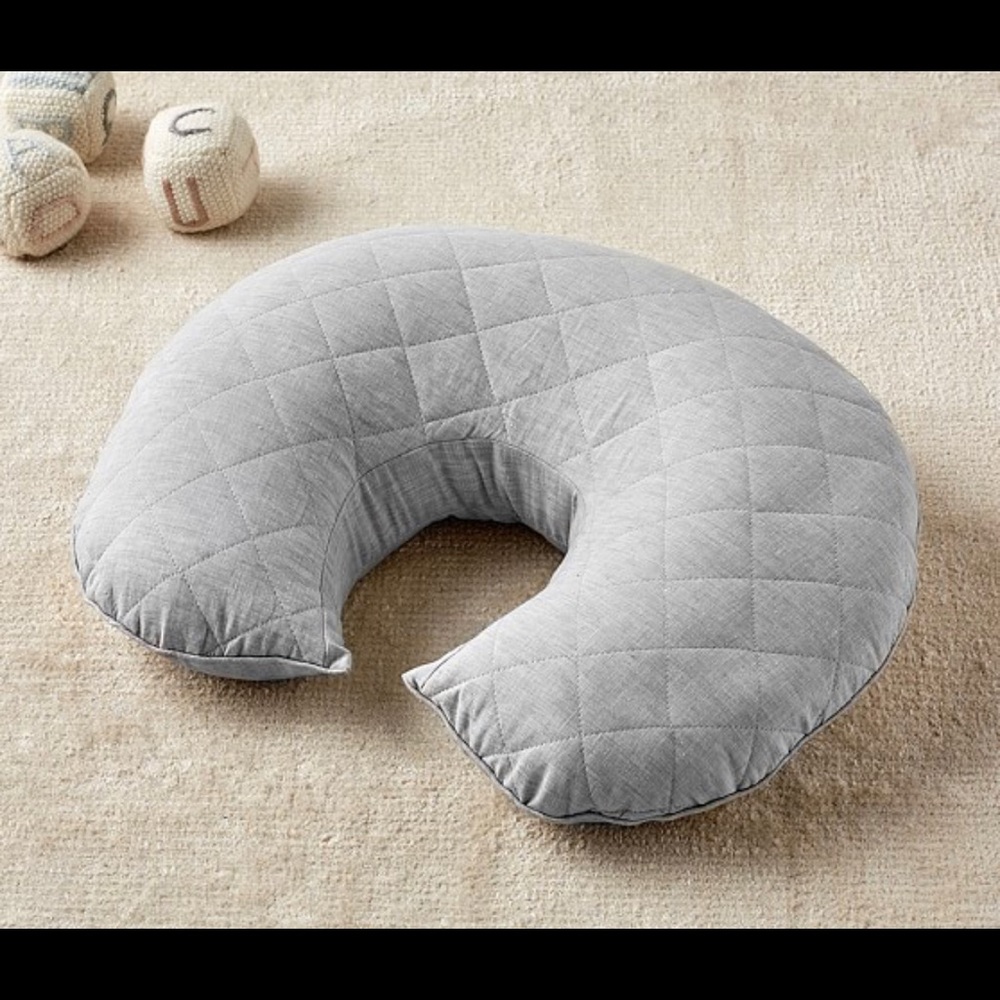 Gray Belgian Linen Boppy Bare Naked Nursing Pillow Cover